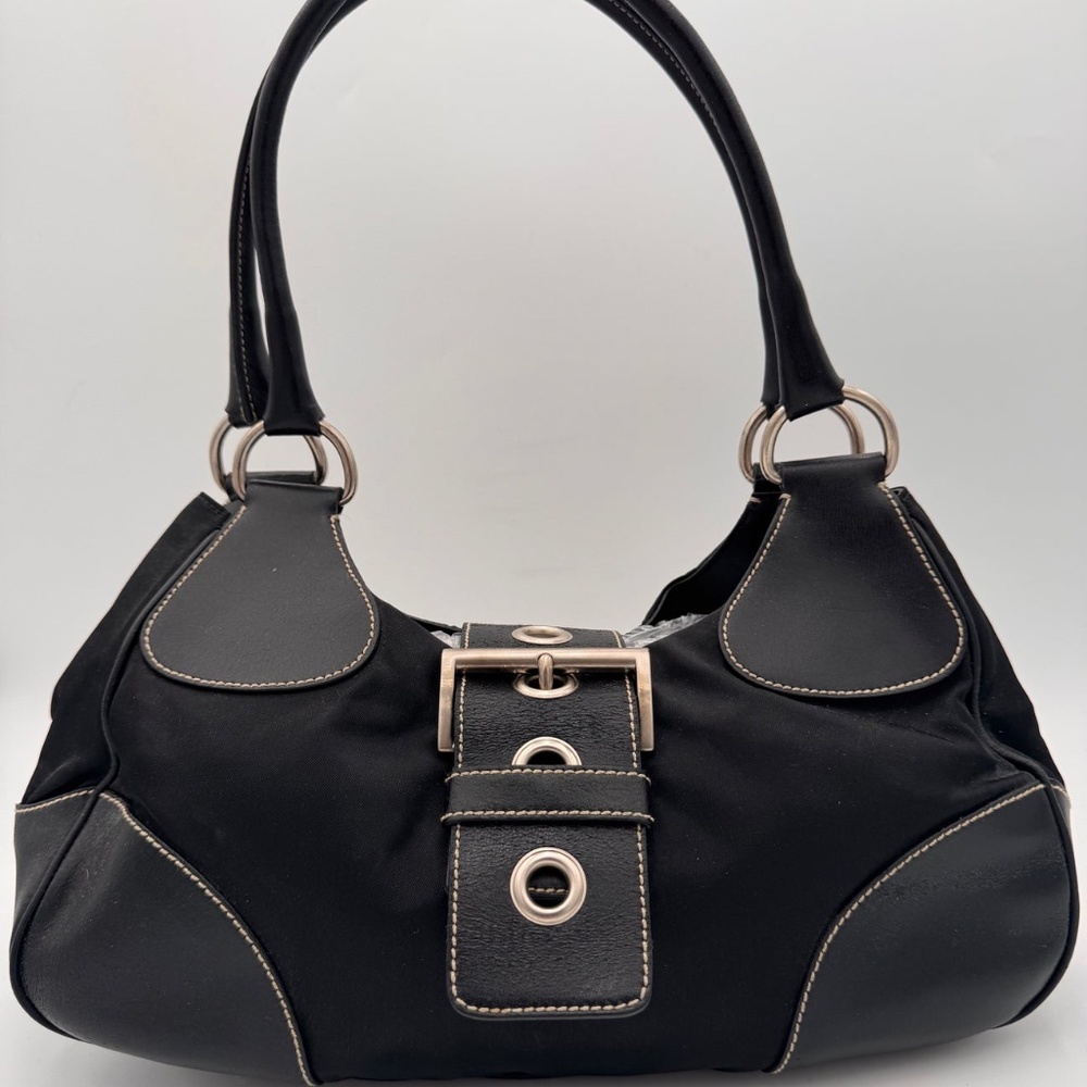 PRADA Buckle Shoulder Bag Black